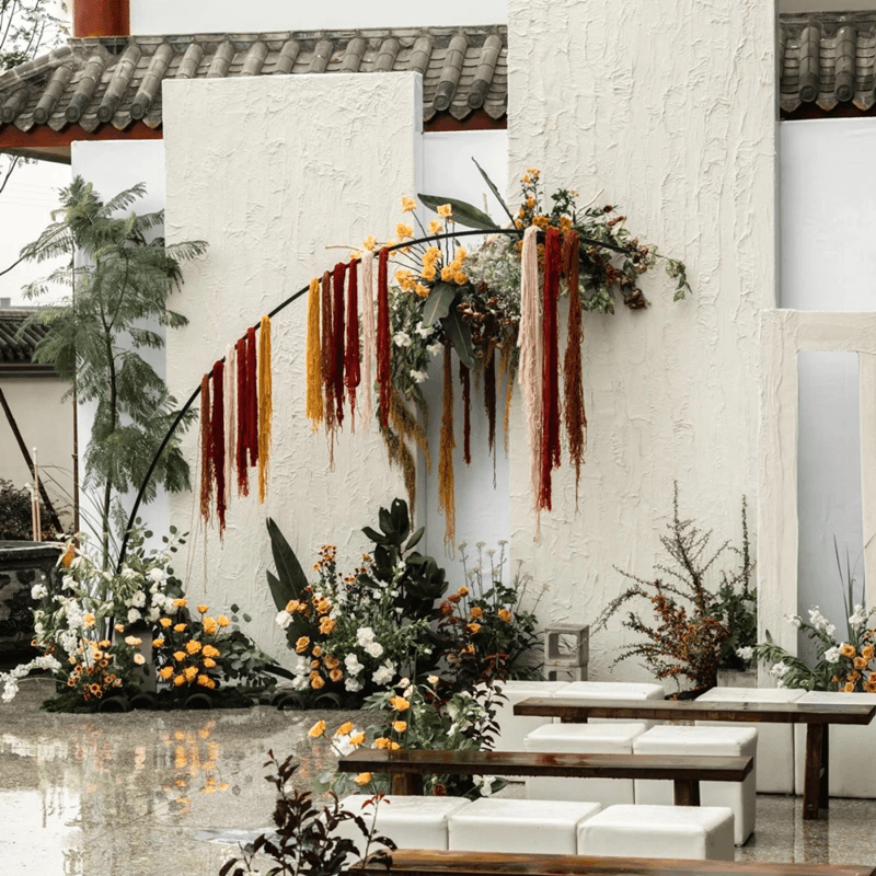 Forest-Style Wedding Cotton Rope Weaving Wrapped Yarn Colorful Rope Bohemian Hanging Curtain Cotton Rope Wall Decoration Wedding Decoration Props