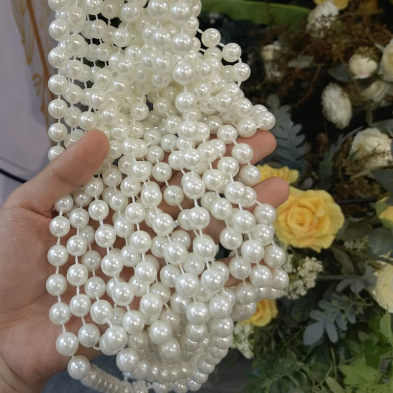 New Wedding Props Pearl Chain Korean Style Hotel Wedding Hall Ceiling Pearl Curtain Thai Flowing Water Wave Curtain