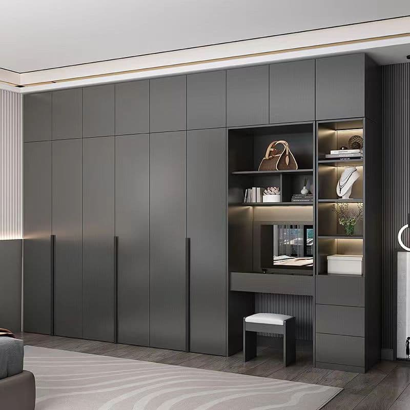 Light Luxury Wardrobe Modern Simple Storage Cabinet Economical Home Bedroom Wooden Combination 468 Door Coat Kitchen