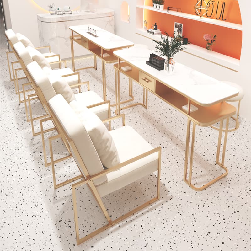 Zhongmin Shangpin Special Price Economical Manicure Table and Chair Set Single, Double and Three Person Manicure Table Full Set of Marble Manicure Table
