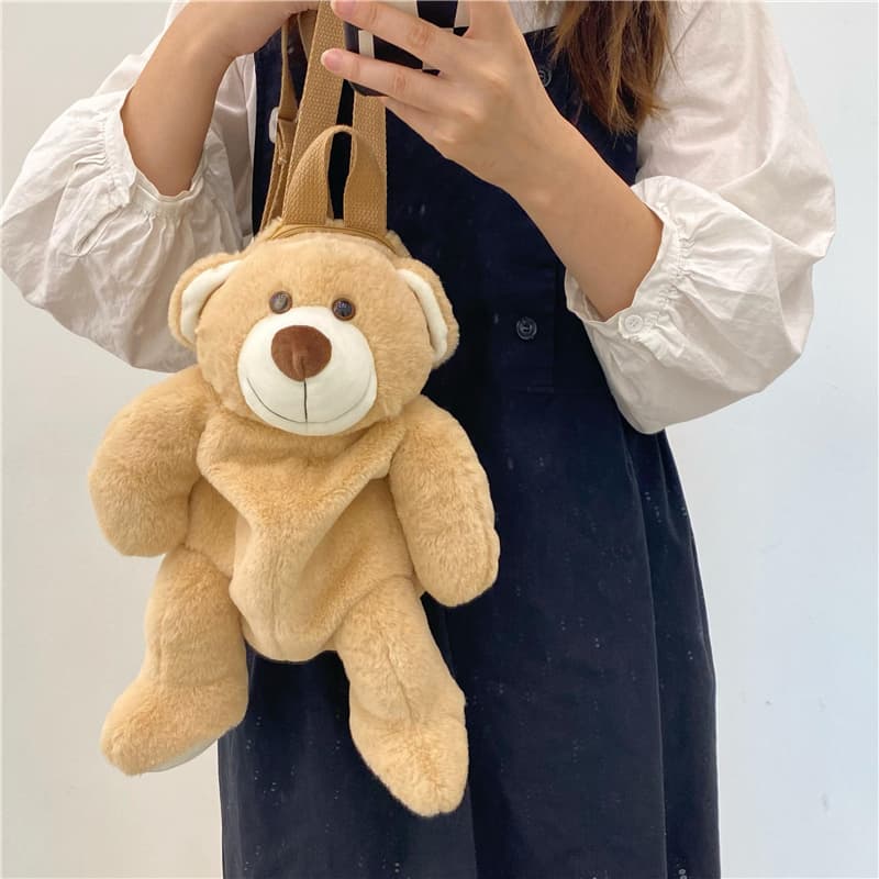Korean Style Smiling Bear Plush Toy Backpack Doll Casual Personality Cartoon Backpack Cute