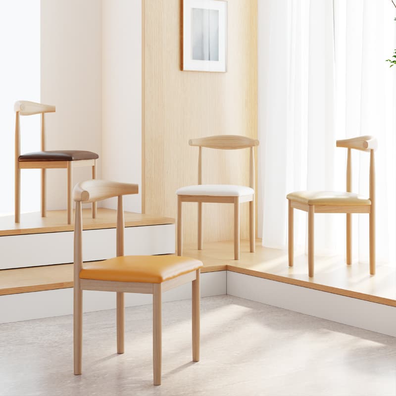 Dormitory Chair for Studying, Long Sitting, College Student Desk Stool with Backrest, Modern Simple Dining Table, Horn Chair, Home Dining Chair