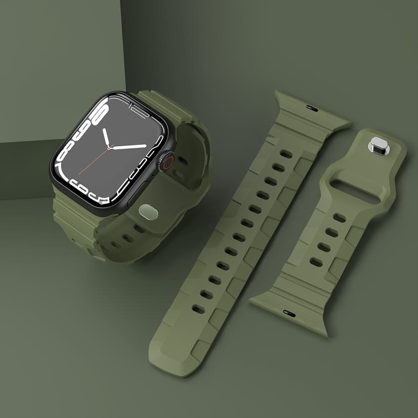 Suitable for Apple Silicone Watch Strap iWatch Strap Olive Green Applewatch8/7/Se/Ultra Wristband