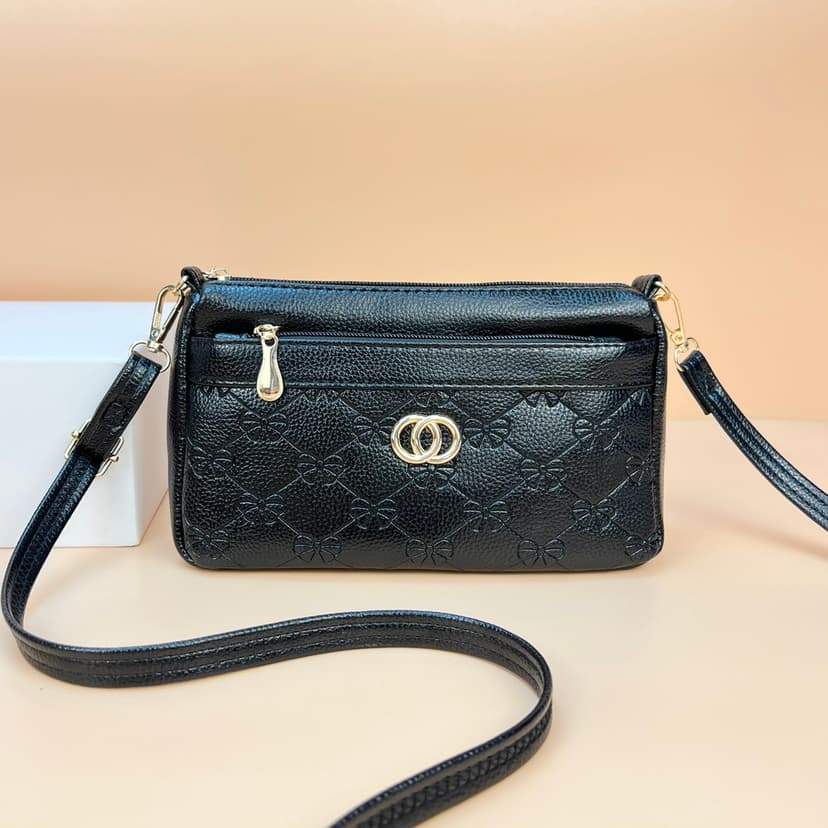 Genuine Leather Bag for Middle-Aged and Elderly Women 2023 New Style Mother's Bag Single Shoulder Crossbody Bag Elderly Bag Mother-In-Law Grandmother Handbag