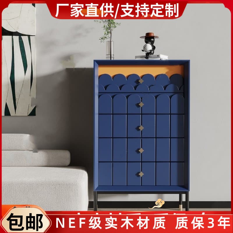 Scandinavian Paint Drawer Cabinet Multifunctional Solid Wood Storage Cabinet Modern Minimalist Bedroom Drawer Storage Cabinet Bucket Cabinet