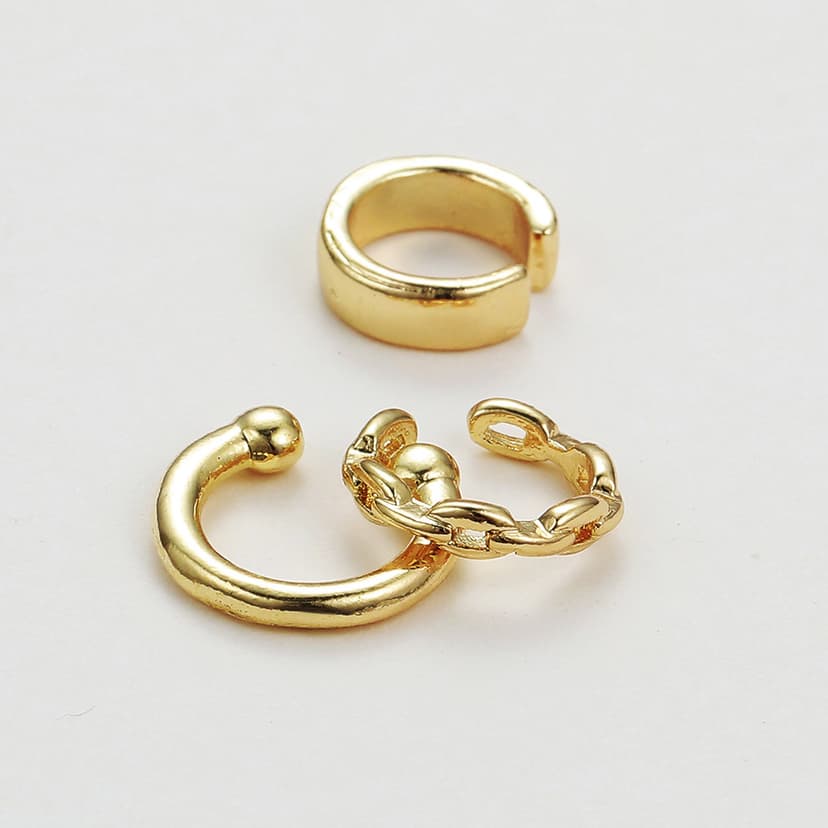 Earless Piercing Ear Clip 3-Piece Ear Bone Clip Set Without Ear Piercing, Three-Piece Set