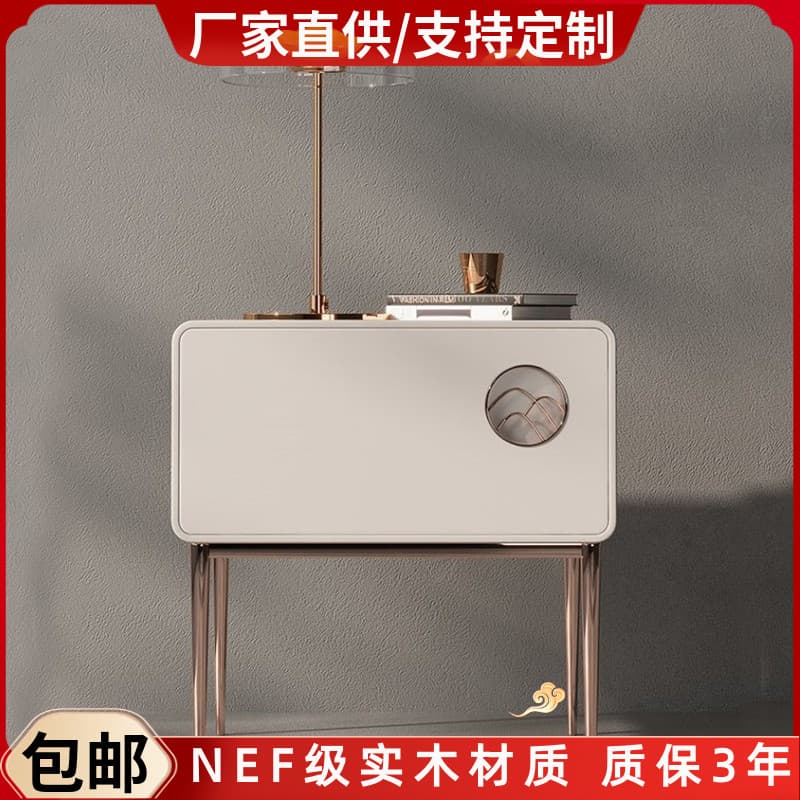 Italian Accessible Luxury Paint Bedside Table Popular Bedside Cabinet Modern Minimalist Side Table Creative Stylish Drawer Cabinet Full Set