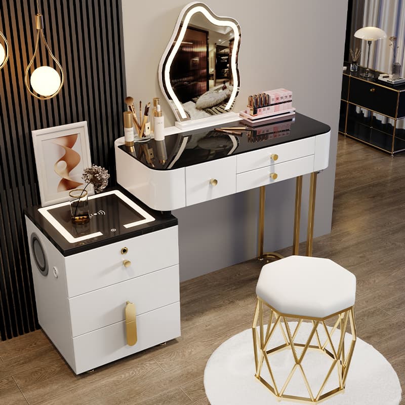 Smart Dressing Table Wireless Charging Light Luxury Nordic Bedroom Dressing Table Modern Simple Multi-Functional Princess Dressing Table