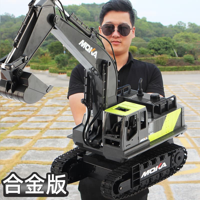 Children's Large Alloy Remote Control Excavator Toy Car for Boys, Realistic Electric Digger, Construction Vehicle Excavator
