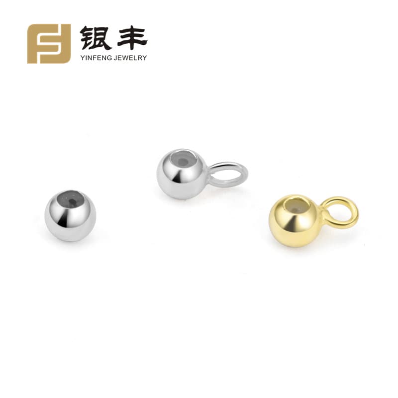 S925 Sterling Silver Silicone Positioning Beads with Loop Adjustment Beads Accessories DIY Necklace Bracelet Stretch Beads