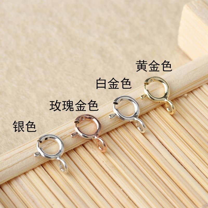 Sterling Silver Clasp 925 Silver Jewelry Clasp Spring Clasp Round Clasp Bracelet Clasp Thai Silver Clasp Ring Clasp DIY Accessory 