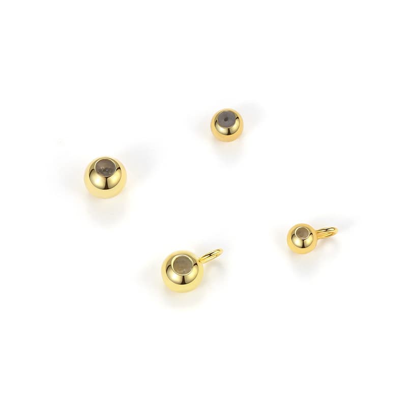 3 S925 Sterling Silver Silicone Positioning Beads with Loop Adjustment Beads Accessories DIY Necklace Bracelet Stretch Beads 3Mm4Mm