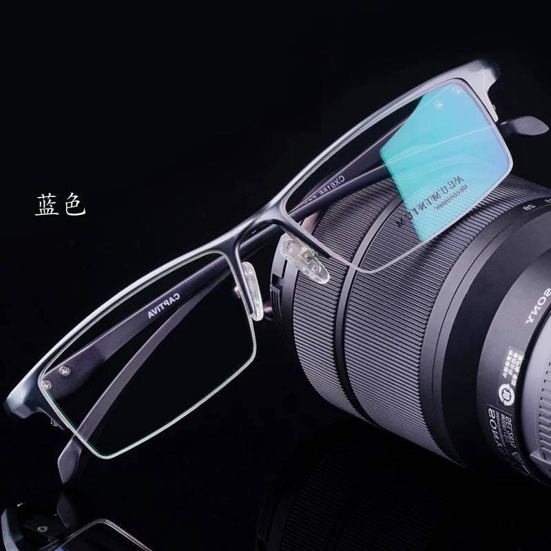 Men's Prescription Glasses with Ultra-Light Full-Frame or Half-Frame Comfortable Eyeglass Frames, Ready-Made Glasses for Nearsightedness