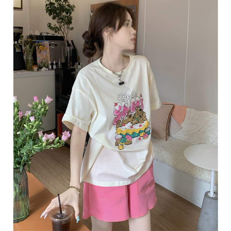 Fashionable Age-Reducing Casual Sports Suit for Women, Summer Student Korean Style Loose Slimming Short-Sleeved Shorts Running Two-Piece Set