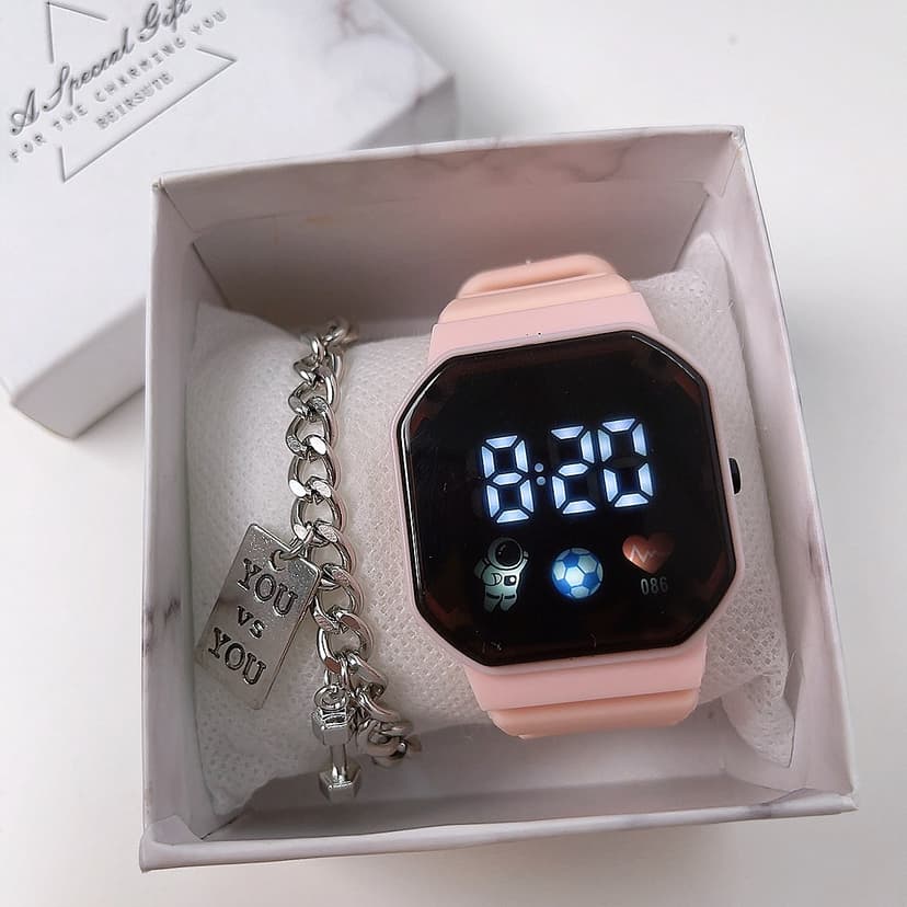 Children's Toy Watch for Women, Boys and Girls, Only Watch the Time, High-Looking, Waterproof and Anti-Fall Square Astronaut Electronic Watch