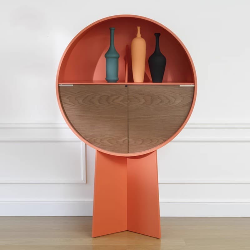 Scandinavian paint bookcase bookshelf Internet-famous art porch decoration cabinet Minimalist modern storage cabinet master design desk