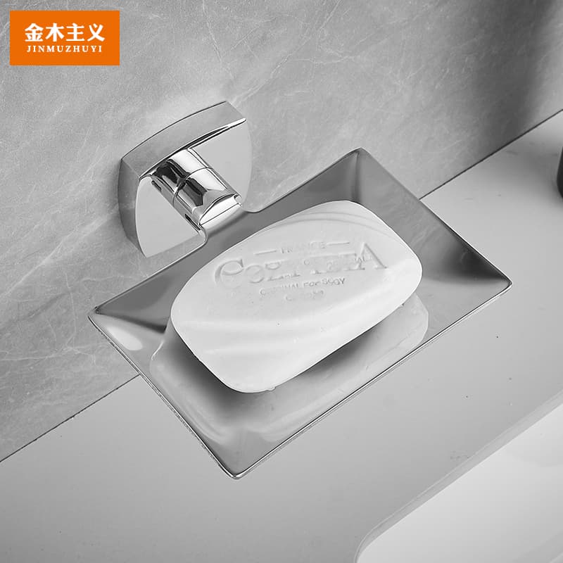 304 Stainless Steel Soap Dish Bathroom Soap Holder Wall-Mounted Drainable Soap Basket No Drilling Required