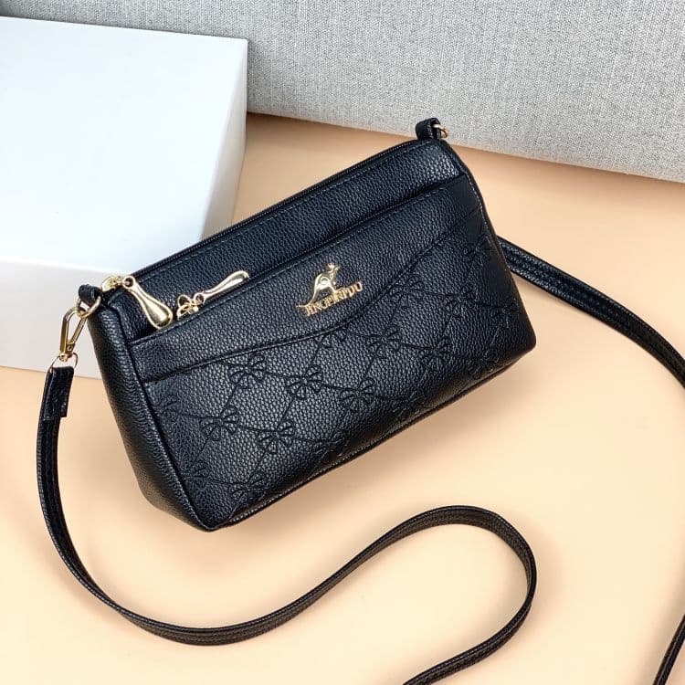 Genuine Soft Leather Middle-Aged Mother's Bag Crossbody Bag 2024 New Trendy Versatile Fashionable Single Shoulder Women's Soft Leather Small Bag