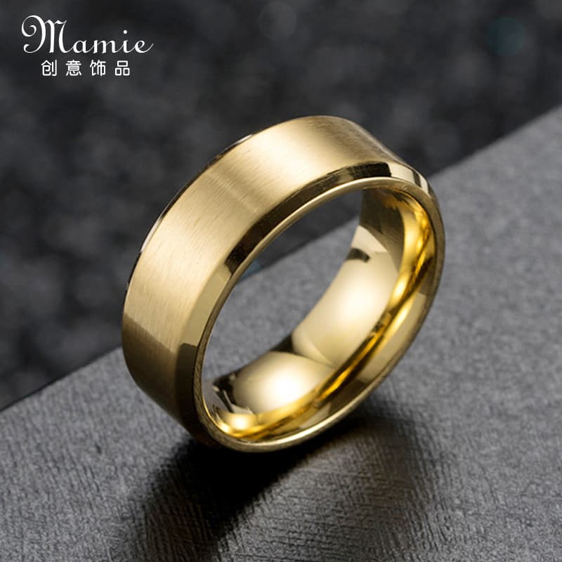 8mm Wide Simple Plain Ring, Non-Fading Matte Finish, Unisex Large Size Ring, Niche Design, Minimalist Style Titanium Steel Ring