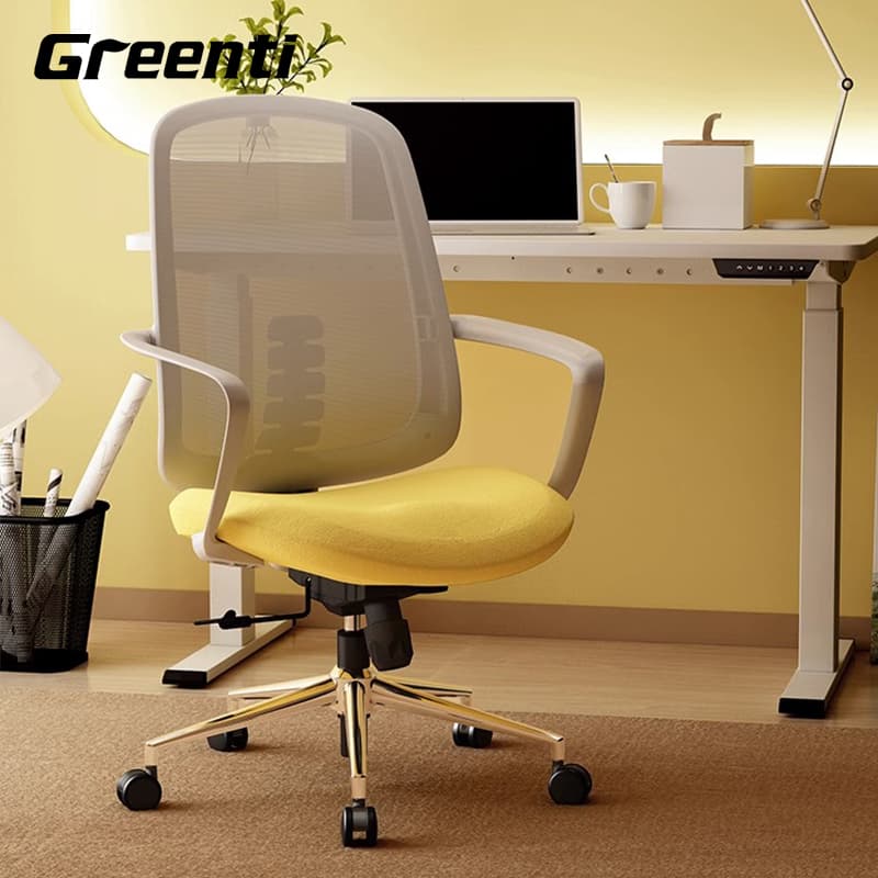 Staff Office Chair For Home Plaid Sedentary Computer Chair Latex Sponge Cushion Swivel Chair Seat Backrest Chair