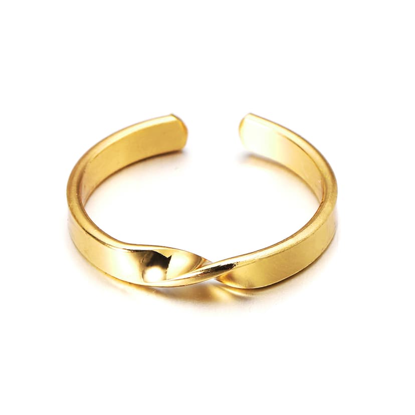 Irregular Twist Ring, Irregular Twisted Ring, Open Ring, Mobius Ring