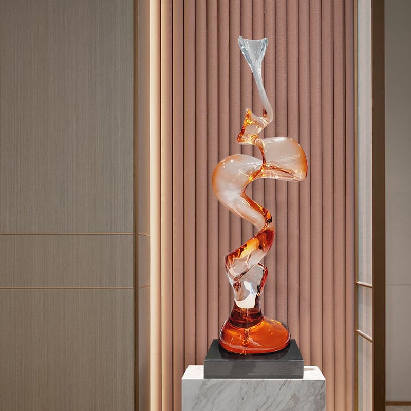 Modern Tv Cabinet, Living Room Entrance, Vertical High-End Sculpture, Transparent Resin Abstract Ornaments, Home Soft Furnishings