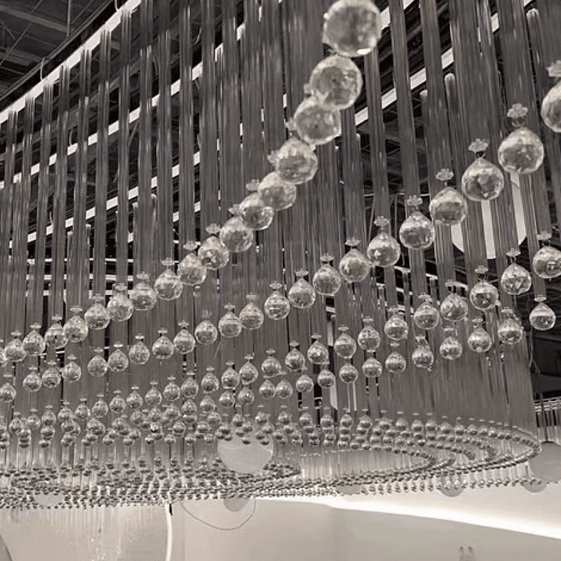 Wedding Props Plum Blossom Tube Glass Rod Crystal Lamp Crystal Bead Curtain Hollow Tube Pineapple Bead Wedding Hall Ceiling Decoration