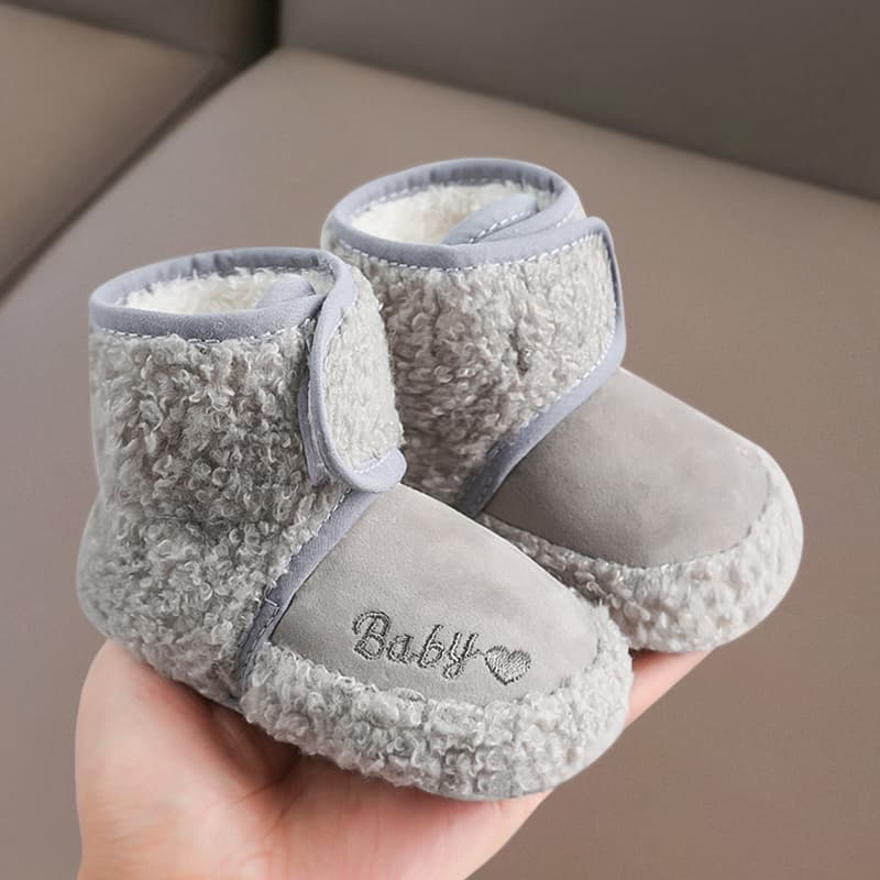 0-3-6 to 12 Months Baby Shoes, Spring and Autumn Cotton Shoes, Newborn One-Year-Old Boys and Girls Baby Fleece-Lined Floor Shoes, Winter