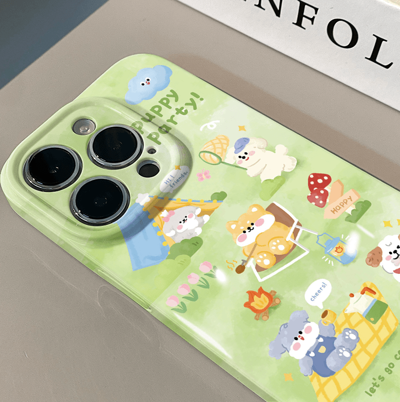 Ins-Style Fresh Cartoon Cute Dog Suitable for Huawei Film Oppo Case Apple 13 New Iphone17/16/15Promax Phone Case Realme Redmi Xiaomi 13Pro/Ultra/10S