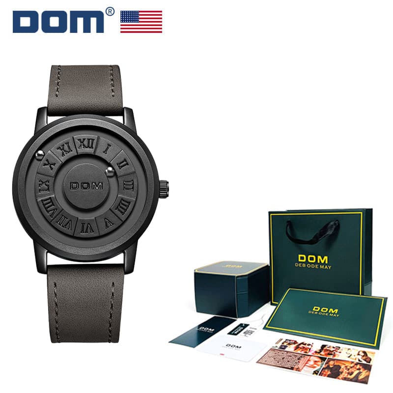 Dom Watch Adheres to 139 Production Processes, Fashionable and Unique Mirrorless Magnetic Quartz Men's Watch M-1345