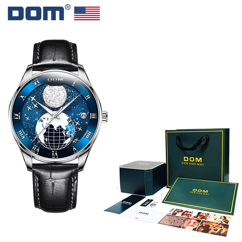 Dom Watch Adheres to 139 Production Processes, Starry Sky Series Fashion Trend Multifunctional Luminous Quartz 1675 S