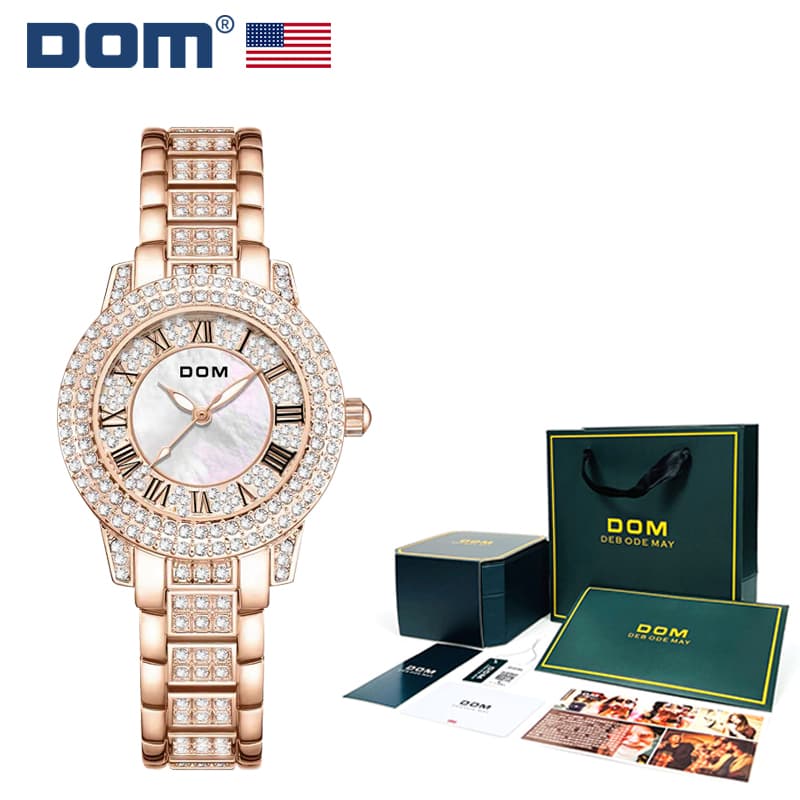 Dom Watch, Light Luxury Full Diamond Women's Watch - Ins Style G-1576 Y2