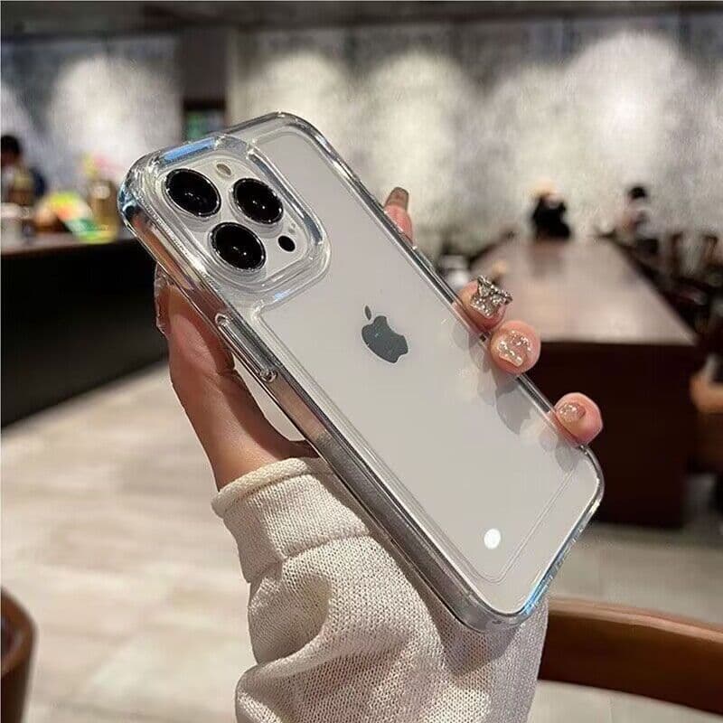 Simple and Suitable for Apple 15 Phone Case, New Model 14 High-Transparency Acrylic Xr Transparent Thickened iPhone 13 Pro Max Protective Case 11 for Men and Women 12 Full Coverage Lens 16 Anti-Drop High-End Trendy Plus