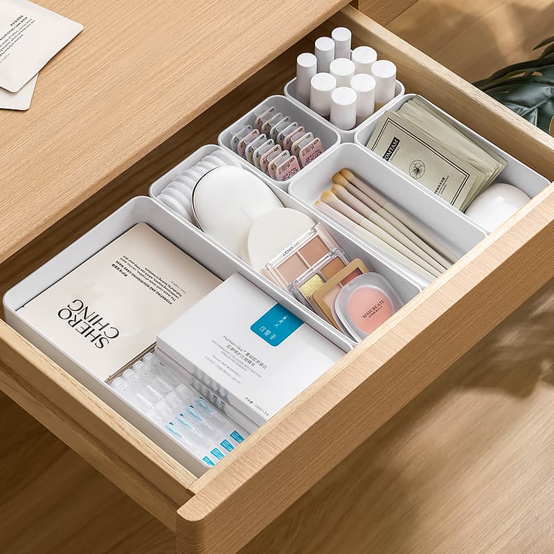Drawer Storage Box with Compartments, Built-In Organizer Box, Desktop Cosmetics Classification Small Box, Divider for Miscellaneous Items, Storage Magic Tool