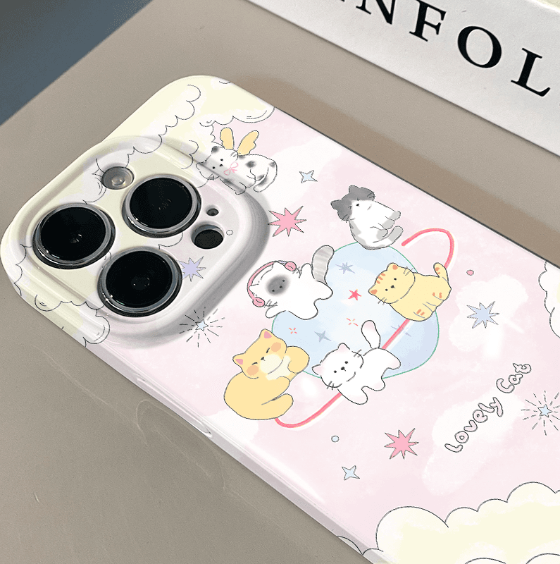 Pink Girly Cartoon Cute Cat Suitable for Huawei Film Oppo Case Apple 15 New Iphone14/13/12Promax Phone Case Realme Redmi Xiaomi 13Pro/Ultra