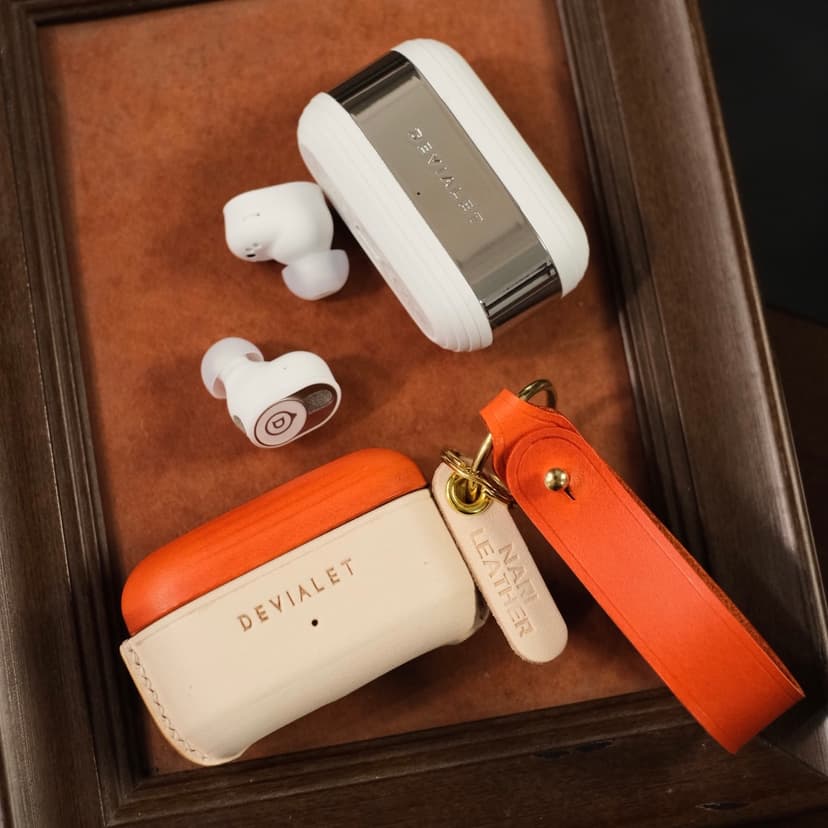 Handmade Leather Goods for Devialet Gemini Ii Headphones Protective Case, Vegetable-Tanned Cowhide for Gemini Ii, Can Print Letters and Numbers