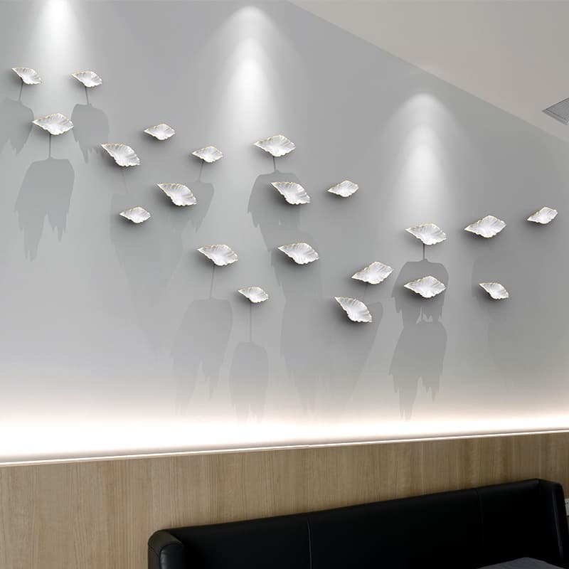 No-Drill Wall Decoration Small Leaf Wall Hanging for Living Room and Bedroom Wall Decoration, Sample Room Soft Decoration Creative Wall Ornaments