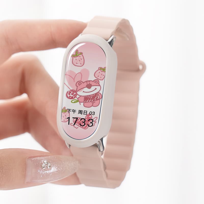 Suitable for Xiaomi Mi Band 8 Strap Liquid Silicone Full-Cover Protective Case Nfc Protective Shell Xiaomi Eighth Generation Smart Sports Watch Half-Cover Soft Shell Anti-Drop Dopamine Breathable Personalized Accessories for Men and Women