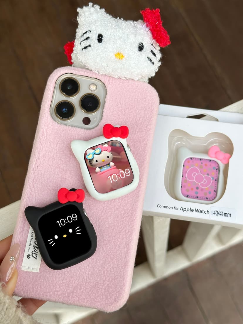 Hellokitty Cute Cartoon Silicone Protective Case Soft Case Suitable for Iwatch9 Apple Watch Case 876Se