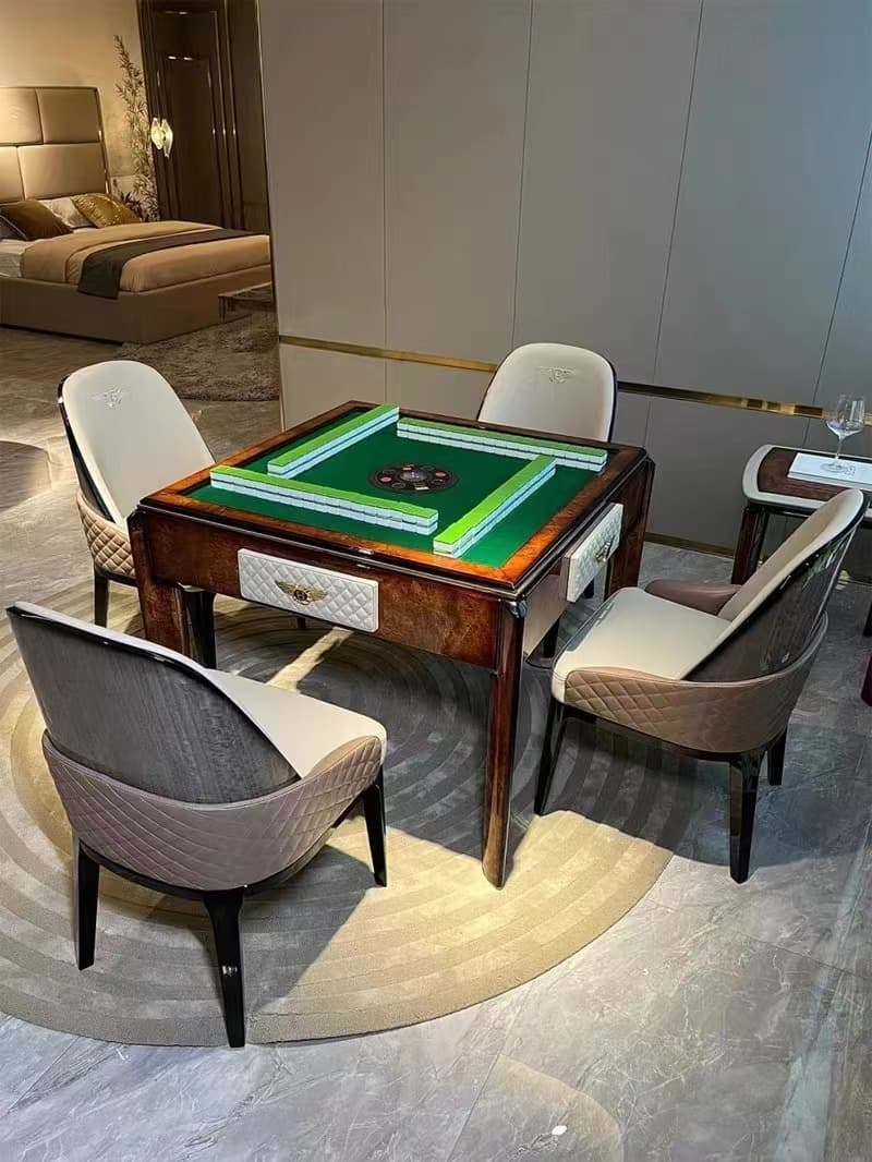 Italian Mahjong Table Bentley Accessible Luxury Solid Wood Chess and Card Room Texas Hold'Em Integrated Fully Automatic Factory Direct Sales