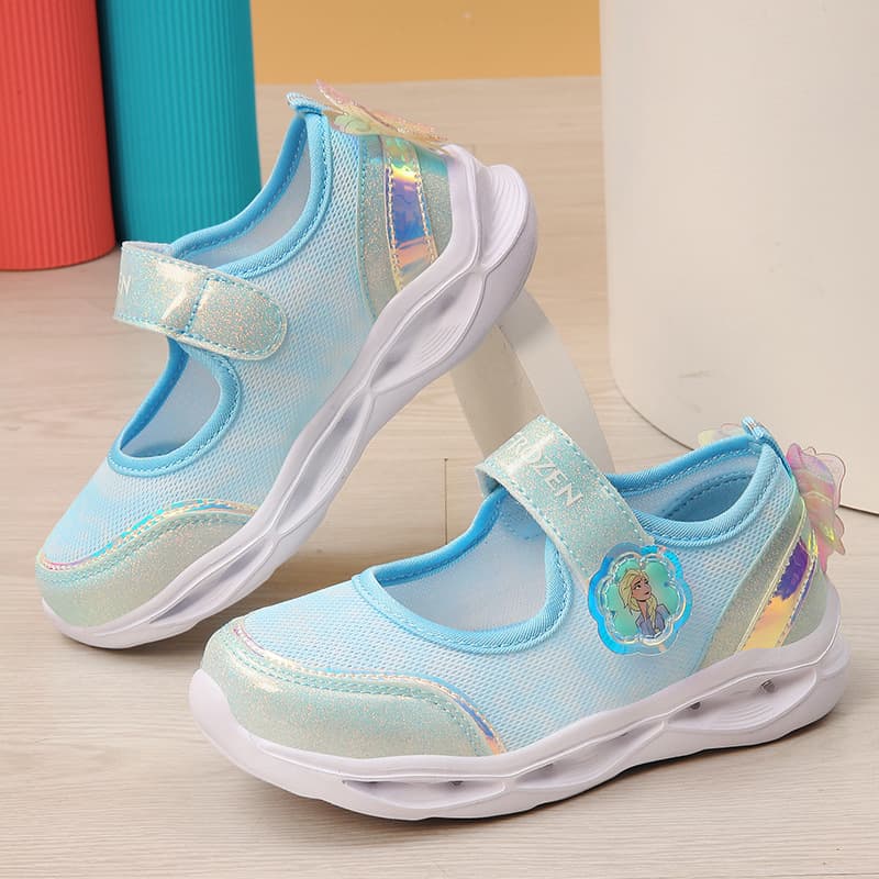 2025 Spring New Children's Frozen Sports Shoes Breathable Non-Slip Shoes Girls' Princess Mesh Shoes Casual Shoes