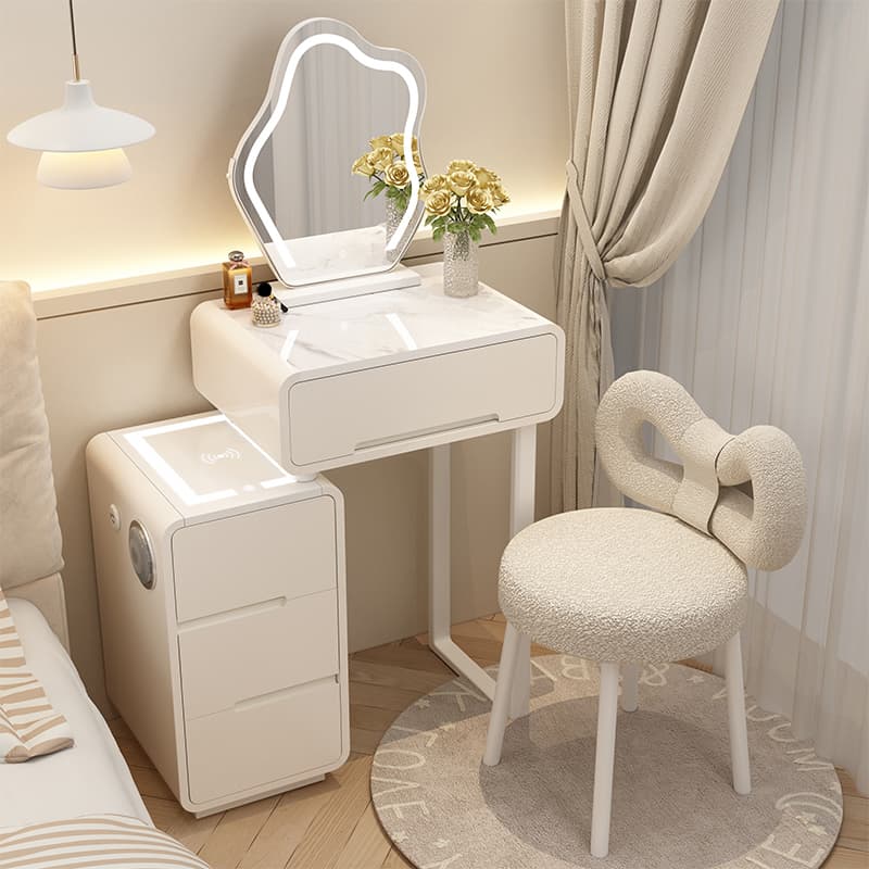 Cream-Style Small Apartment Dressing Table, Modern and Simple Bedroom, 2023 New High-End Master Bedroom Dresser Integrated with Makeup Table