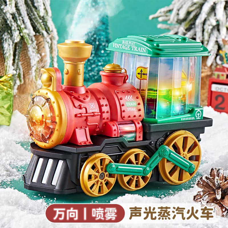 Kids electric steam train Suit car baby 2 years old 3-4 Artificial track model educational toy boy