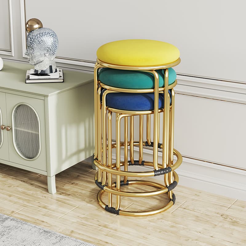 Stackable Dining Chairs for Home Use, Light Luxury Dining Table Stools, Restaurant Spare High Stools, Living Room Round Stools, Simple Leisure Chairs