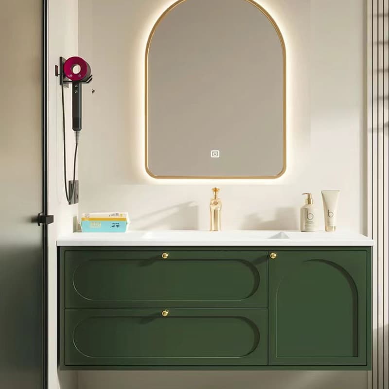 Modern Minimalist Solid Wooden Bathroom Cabinet Bathroom Wall-Mounted Wash Sink Wash Basin Bathroom Cabinet Combination