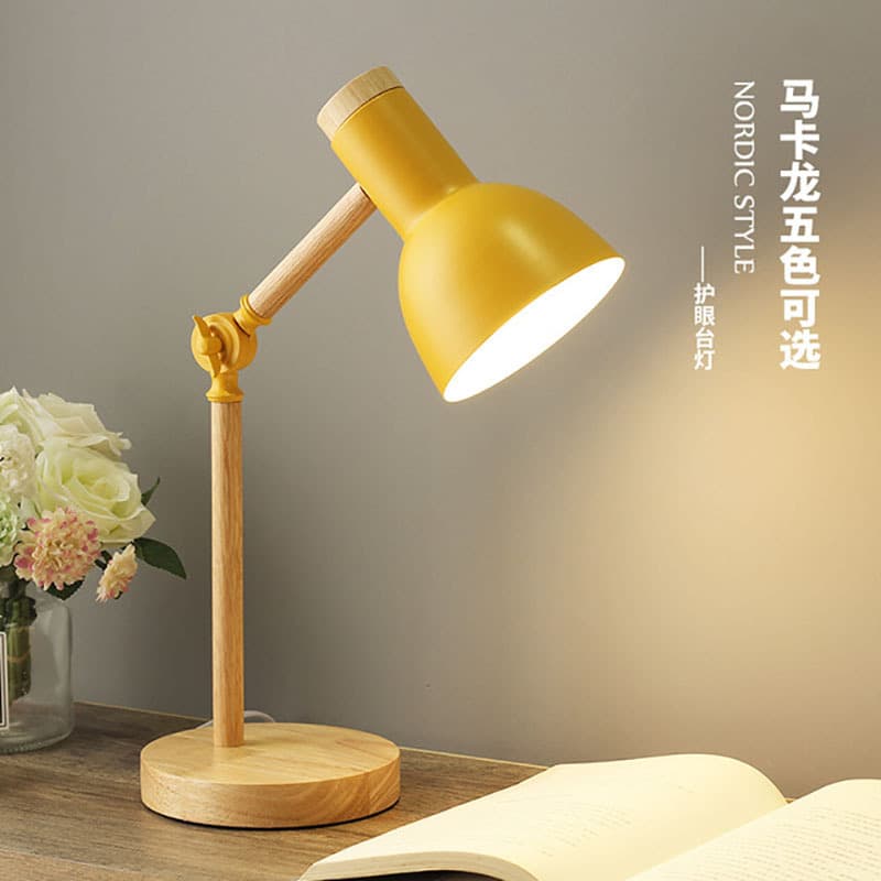 Scandinavian lamp eye protection bedroom desk College student dormitory Minimalist bedroom bedside lamp Young Adult Macaron Wood lamp