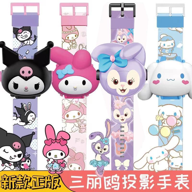 Kulomi Yugui Dog Cartoon Luminous Electronic Watch melody KT cat baby children's toy projection watch