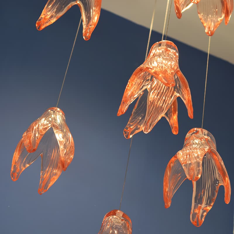 Ceiling Air Hanging Decoration Hotel Lobby Sales Department Sandtable Chandelier Art Glass Hanging Flowers Decorative Lamps