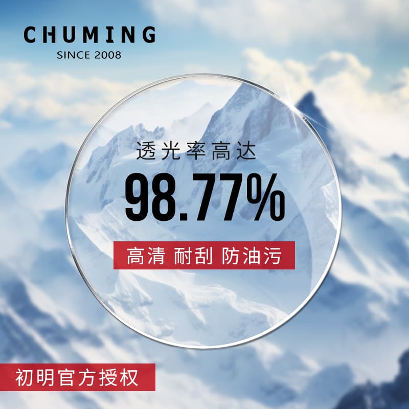 Chuming Official Professional Prescription Aspheric Anti-Radiation, Anti-Blue Light, Anti-Fog, Photochromic Lenses [Frame Not Included]