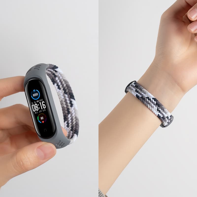 Suitable for Xiaomi Mi Band 6 Strap Nylon Braided 5 Wristband 4 Elastic Loop Replacement Strap 3 Smart Sports Nfc Version 456 Generation Unisex ins Style Accessories Personalized Fashion Breathable Watch Band